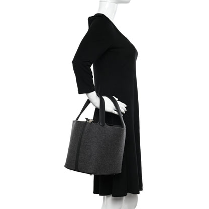 Hermes Feutre Swift Picotin Lock 22 MM Gris Moyen Black 2 of 11