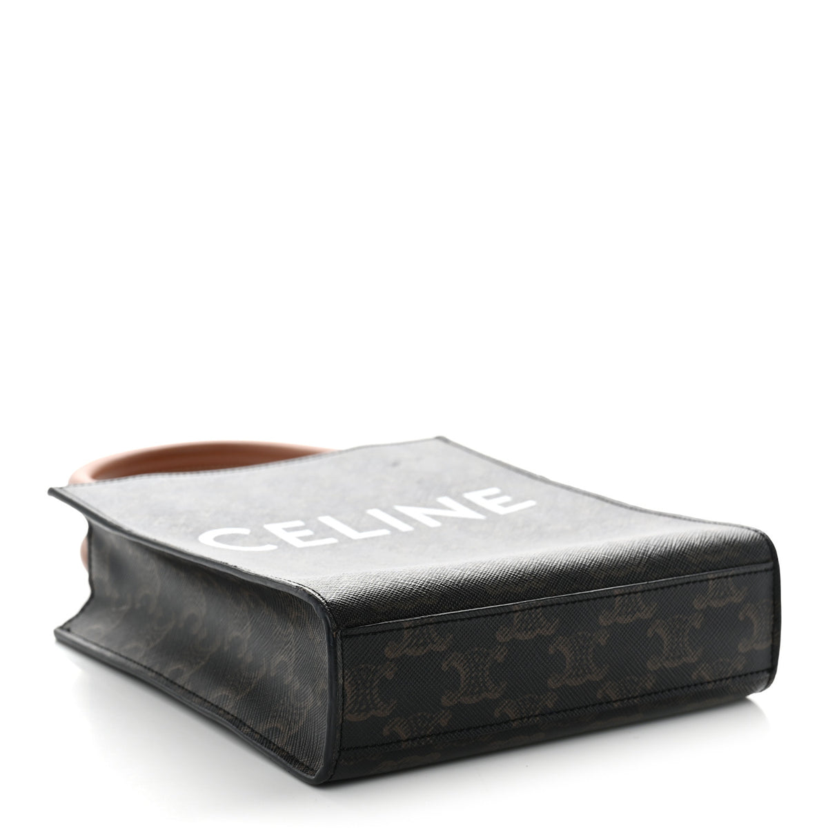 Triomphe Canvas Calfskin Mini Vertical Cabas Tan