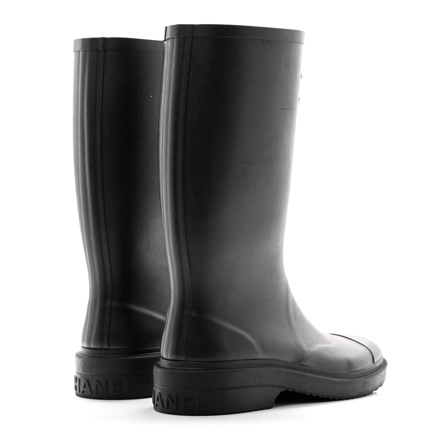 Chanel Caoutchouk CC High Boots 38 Black 4 of 19
