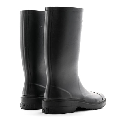 Chanel Caoutchouk CC High Boots 38 Black 4 of 19