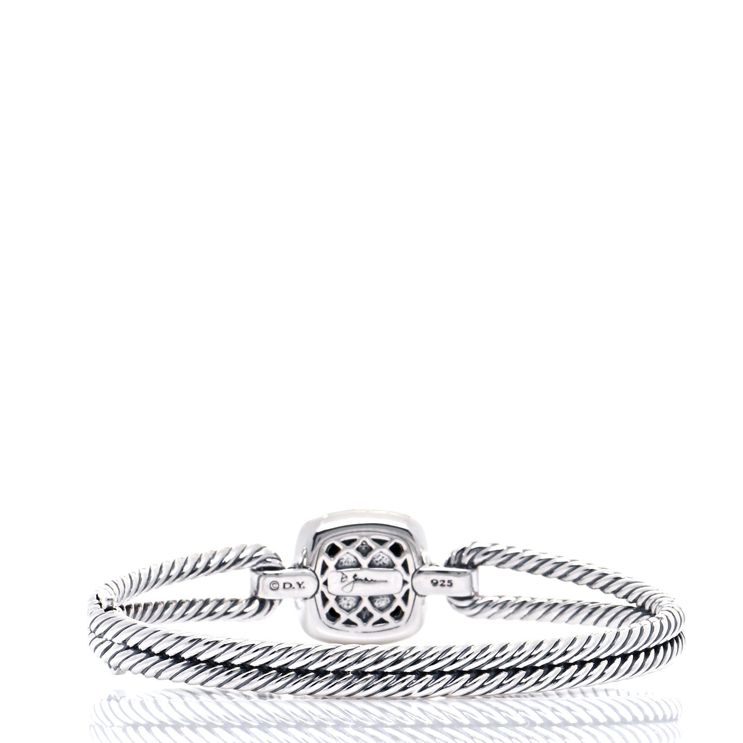 David Yurman Sterling Silver Diamond Black Onyx Albion Cable Bracelet 3 of 5