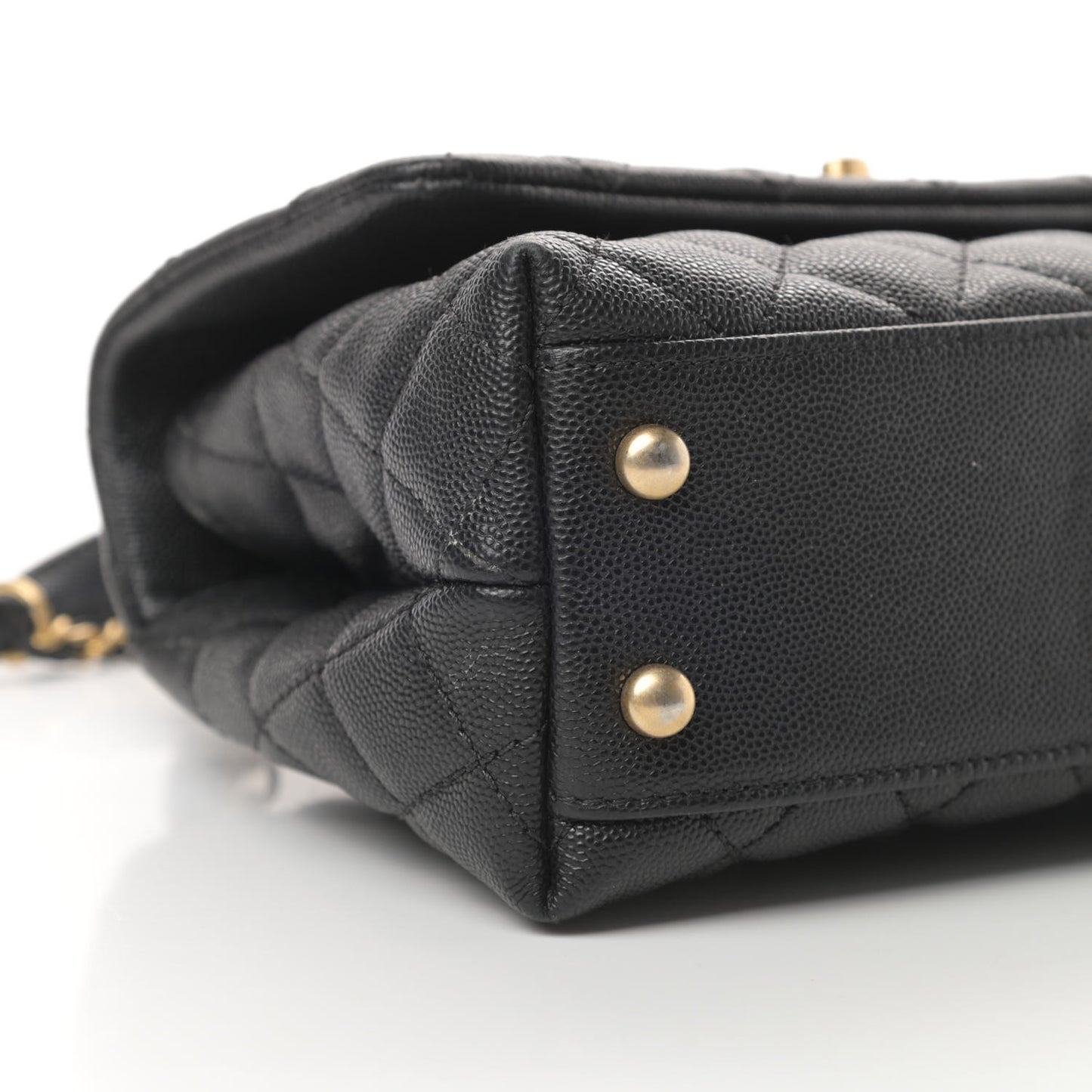 Caviar Quilted Mini Coco Handle Flap Black