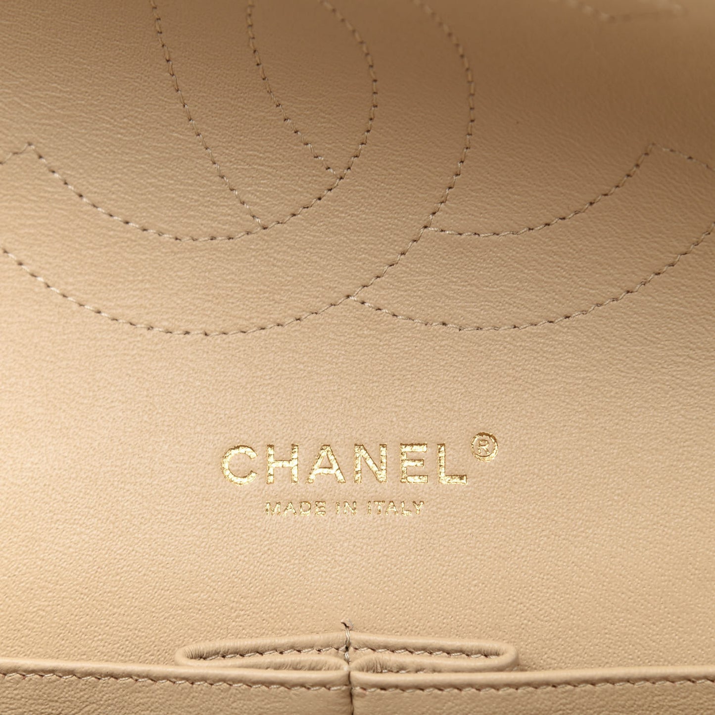 Lambskin Quilted Jumbo Double Flap Beige Clair
