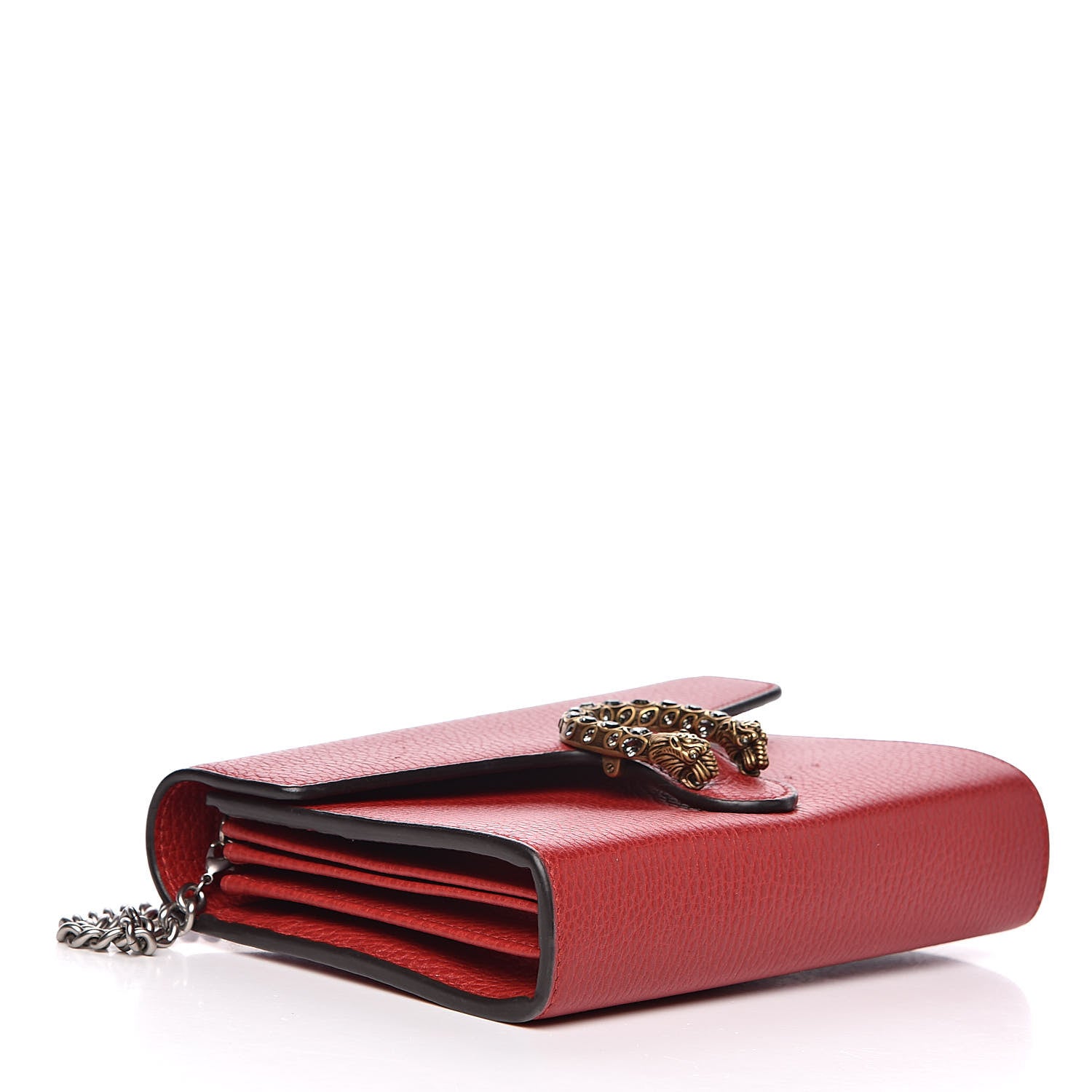 Gucci Calfskin Mini Dionysus Chain Wallet Hibiscus Red 4 of 12