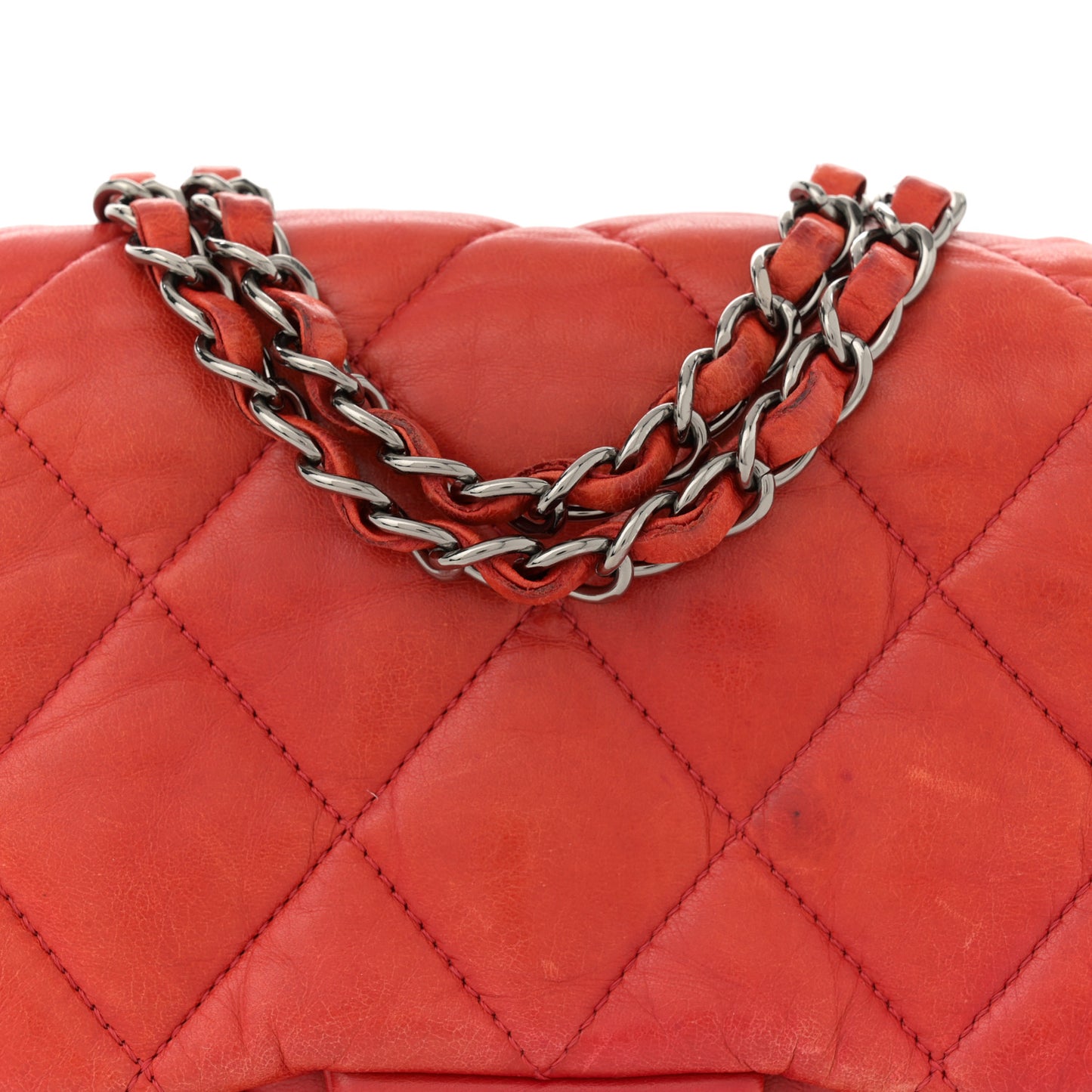 Lambskin Quilted Mini Chanel 3 Flap Red