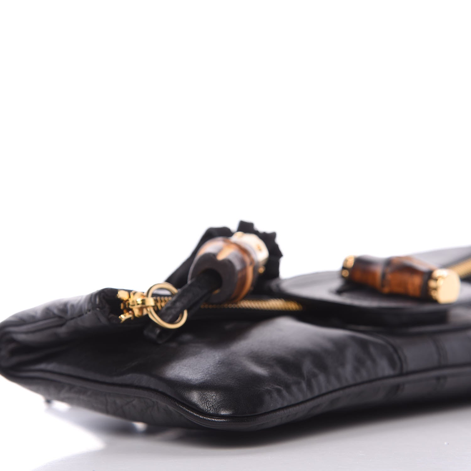 Gucci Calfskin Lucy Folded Clutch Black 6 of 10
