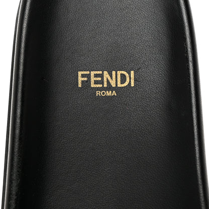 Fendi Satin FF Fendi Feel Slide Sandals 39.5 Tobacco Black 6 of 8