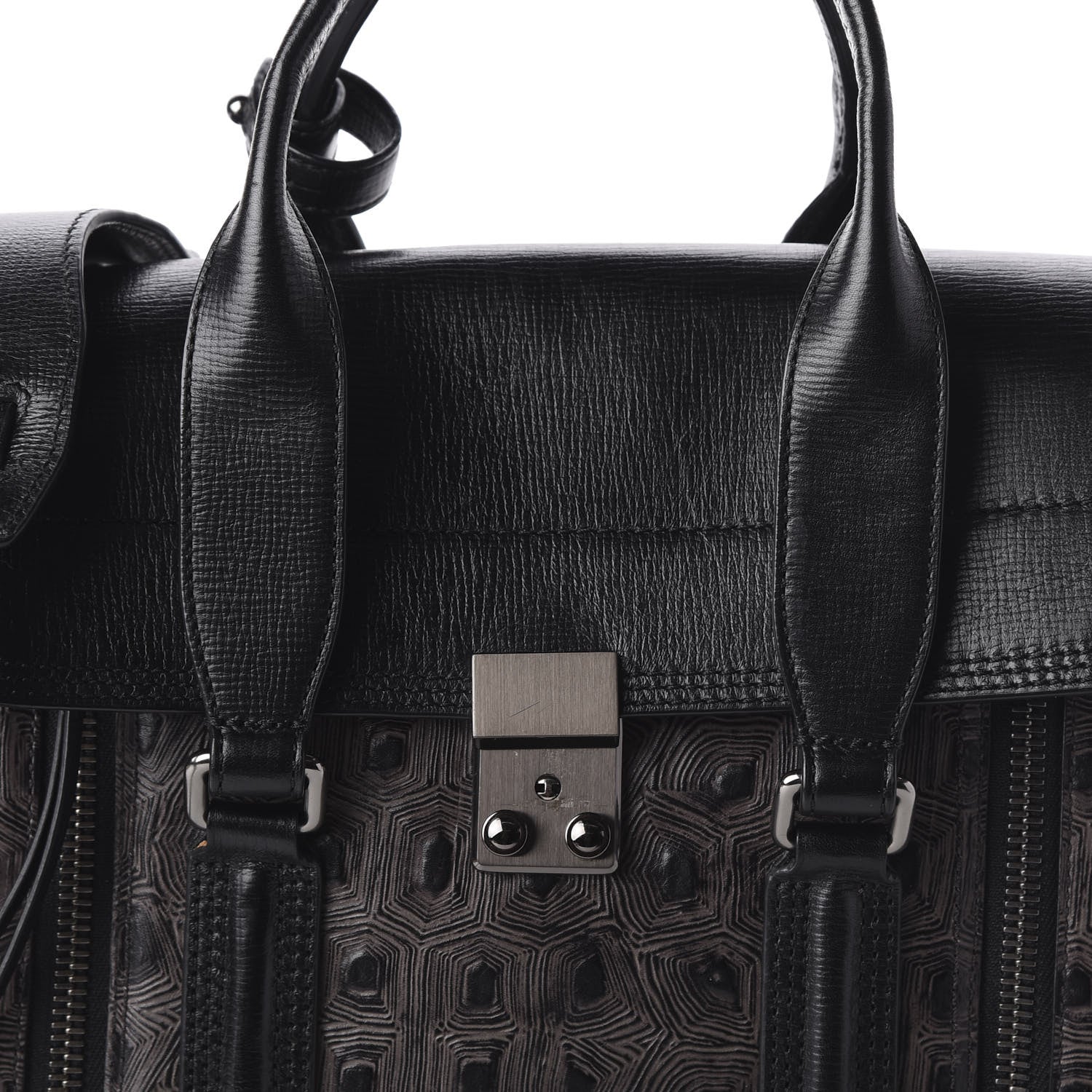 3.1 Phillip Lim 3.1 Turtle Embossed Medium Pashli Satchel Black 10 of 10