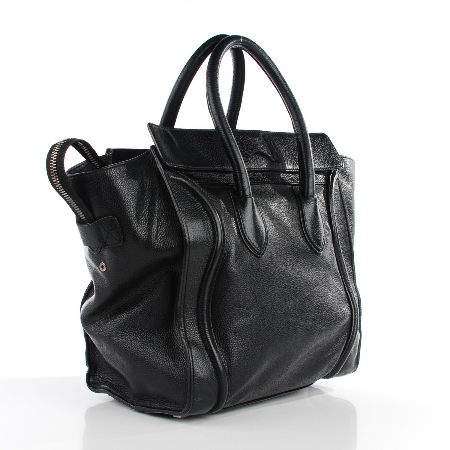 Celine Drummed Calfskin Mini Luggage Black 3 of 8