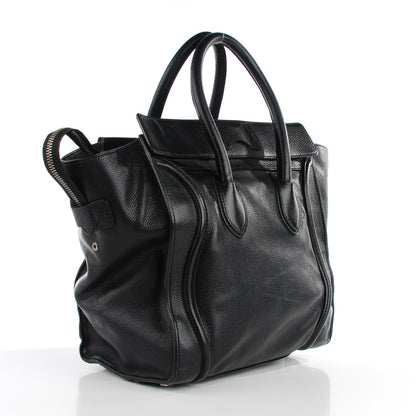Celine Drummed Calfskin Mini Luggage Black 3 of 8
