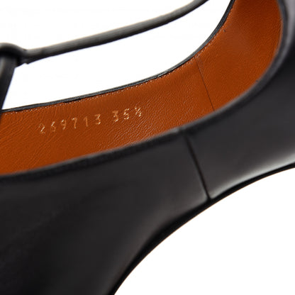 Gucci Calfskin T Strap Platform Pumps 35.5 Black 10 of 11