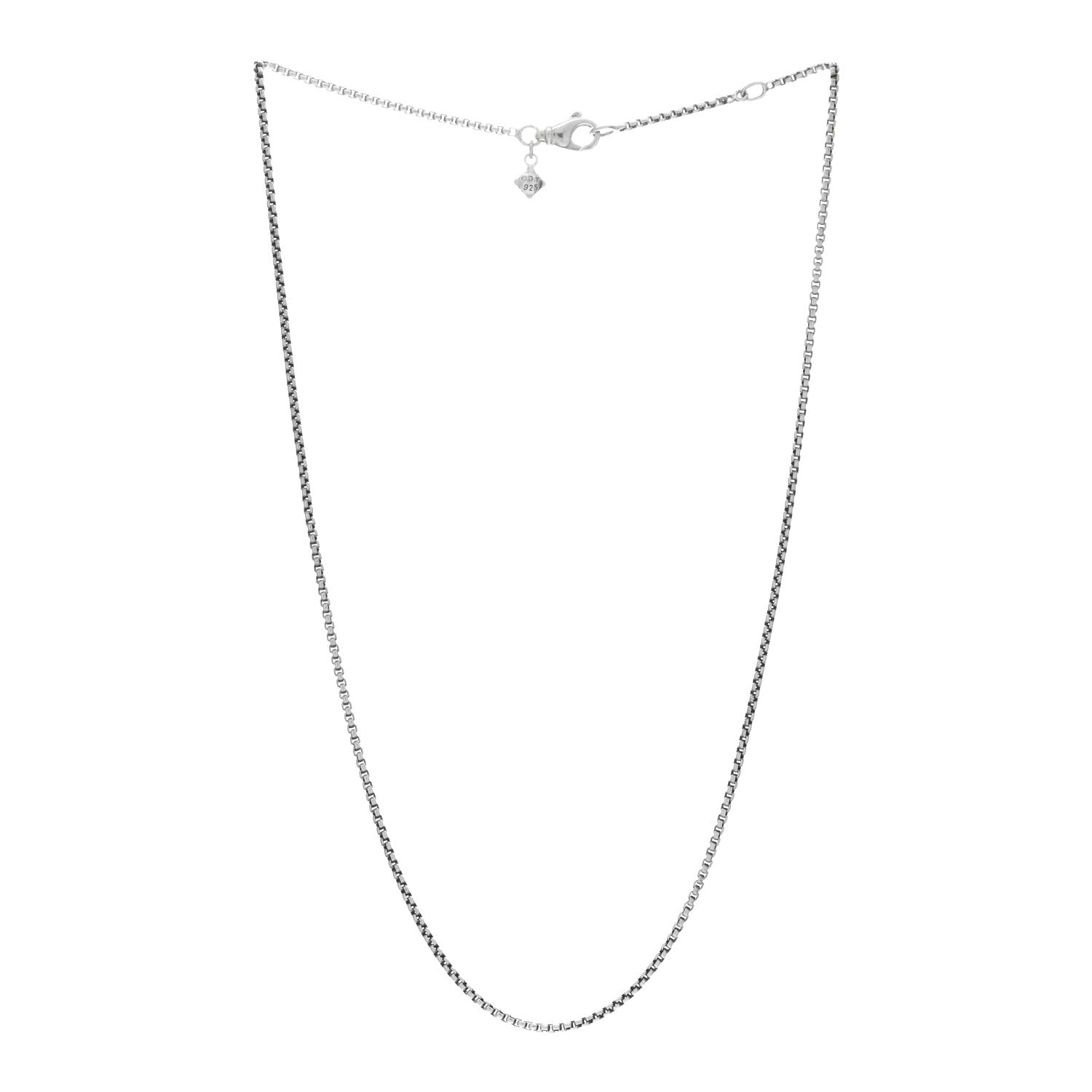 David Yurman Sterling Silver 1.7mm Baby Box Chain Necklace 18" 2 of 4