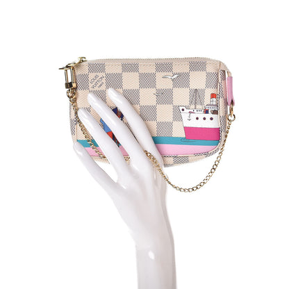 Louis Vuitton Damier Azur 2016 Christmas Animation Mini Pochette Accessories 2 of 8
