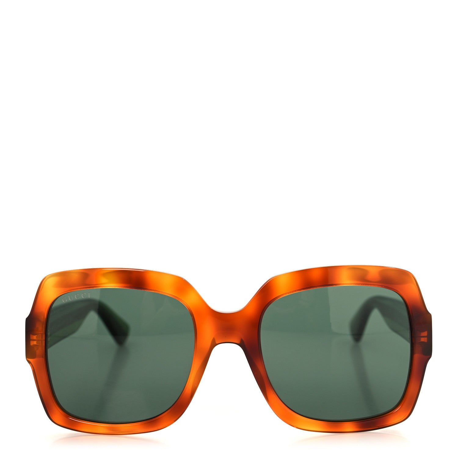 Gucci Acetate Square Frame Web Glitter Sunglasses GG0036SN Havana 2 of 7
