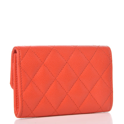 Chanel Caviar Quilted Card Holder Orange 3 of 8