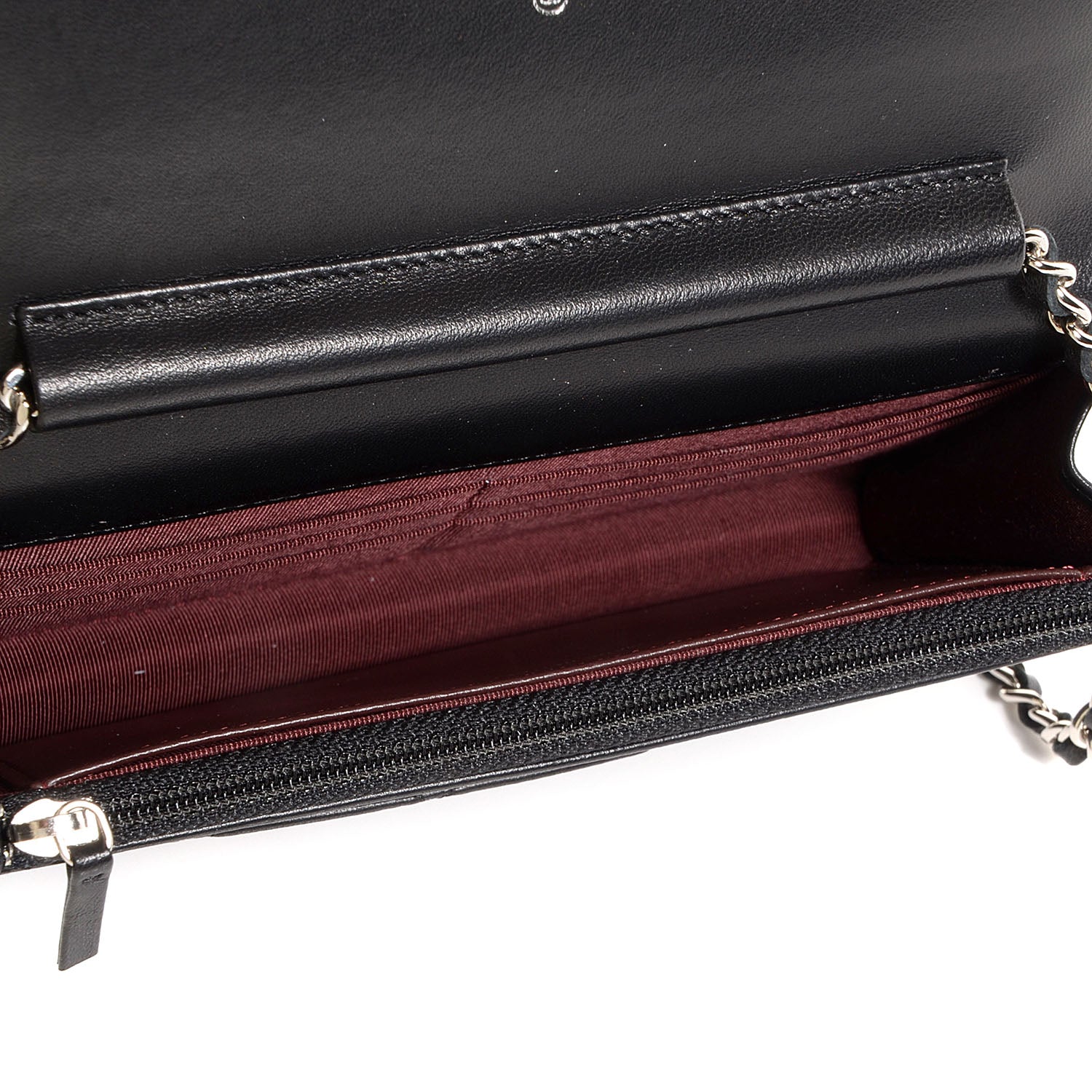 Chanel Lambskin Quilted Wallet On Chain WOC Black 5 of 9
