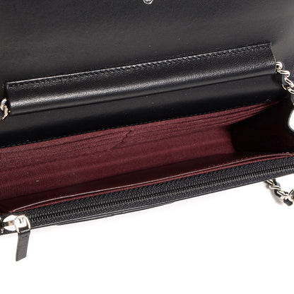 Chanel Lambskin Quilted Wallet On Chain WOC Black 5 of 9