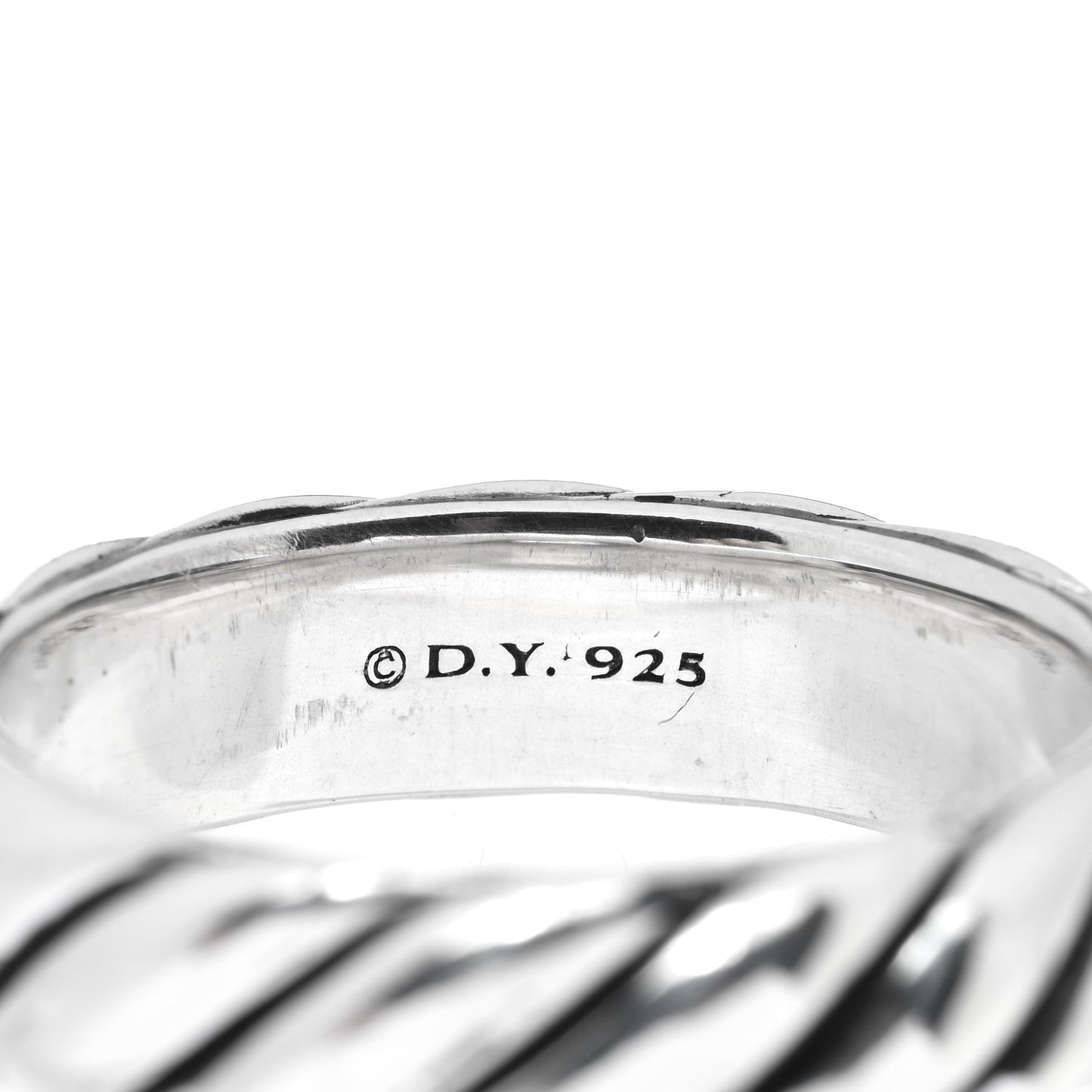 Sterling Silver 6mm Sculpted Cable Band Ring 60 9