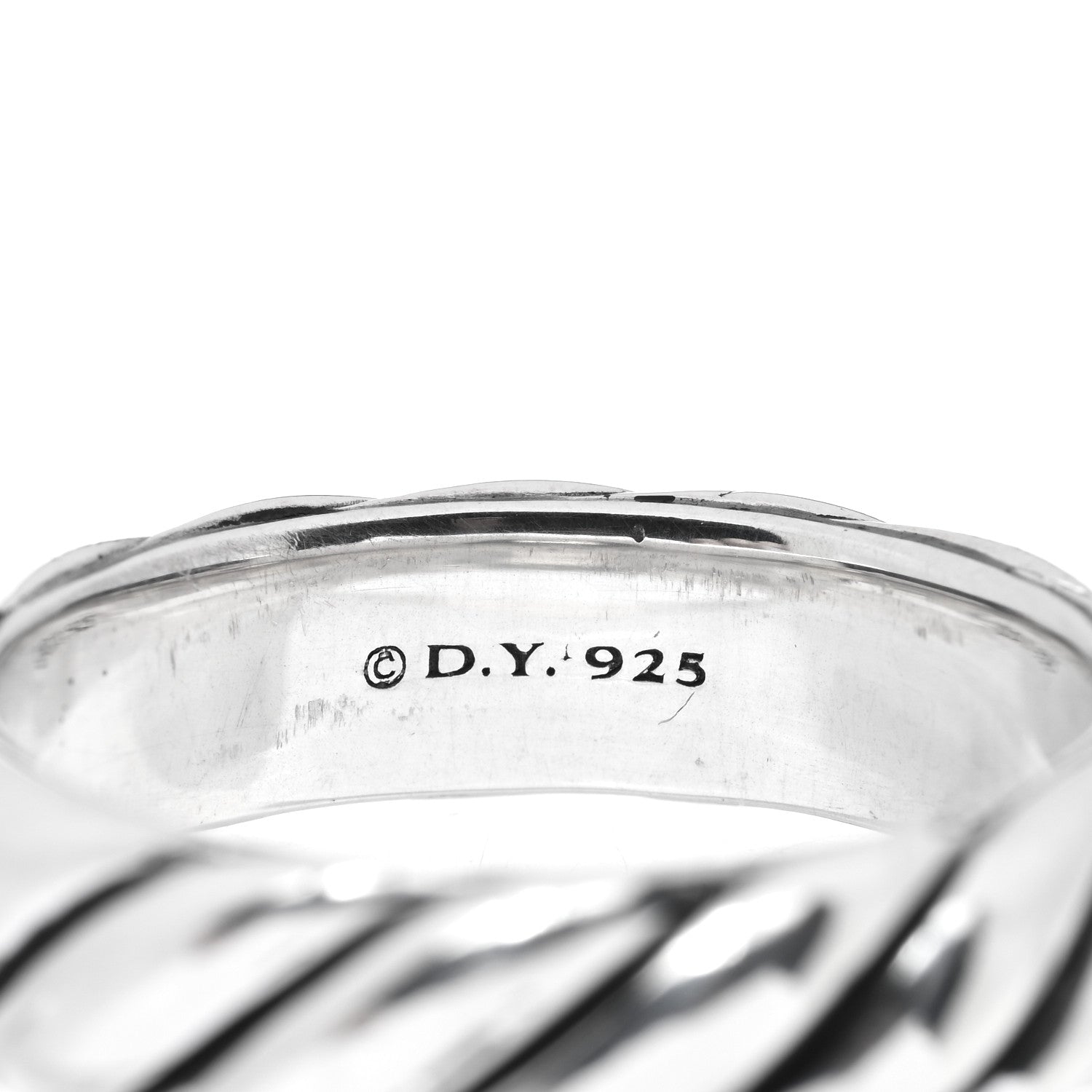 David Yurman Sterling Silver 6mm Sculpted Cable Band Ring 60 9 4 of 4