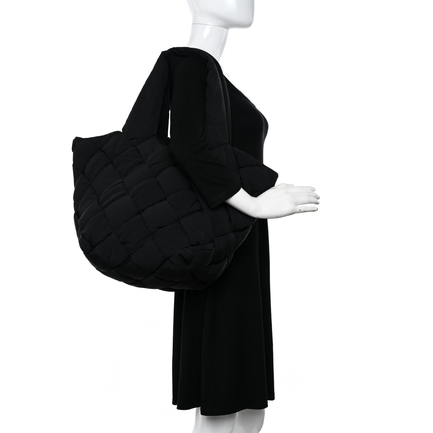 Nylon Intrecciato Padded Cassette Tote Thunder