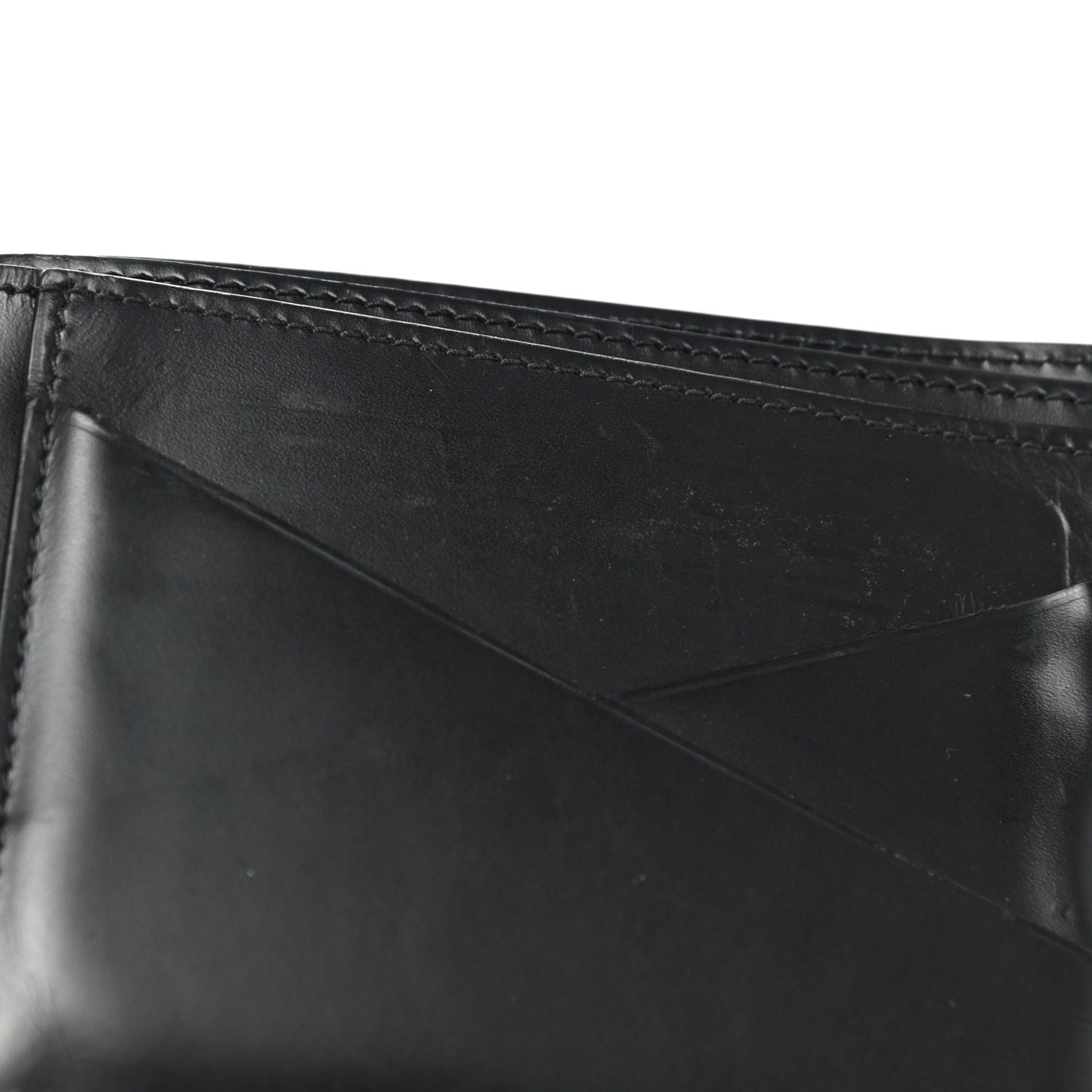 Calfskin Logo Bi-Fold Wallet Black