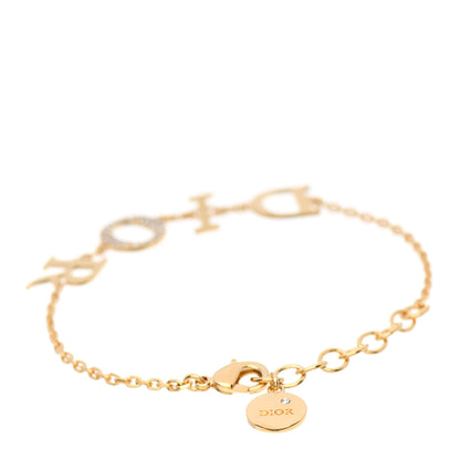 Christian Dior Metal Crystal Letters Bracelet Gold 3 of 4