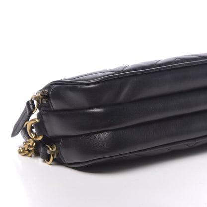 Gucci Calfskin Matelasse Mini GG Marmont Chain Crossbody Bag Black 11 of 12