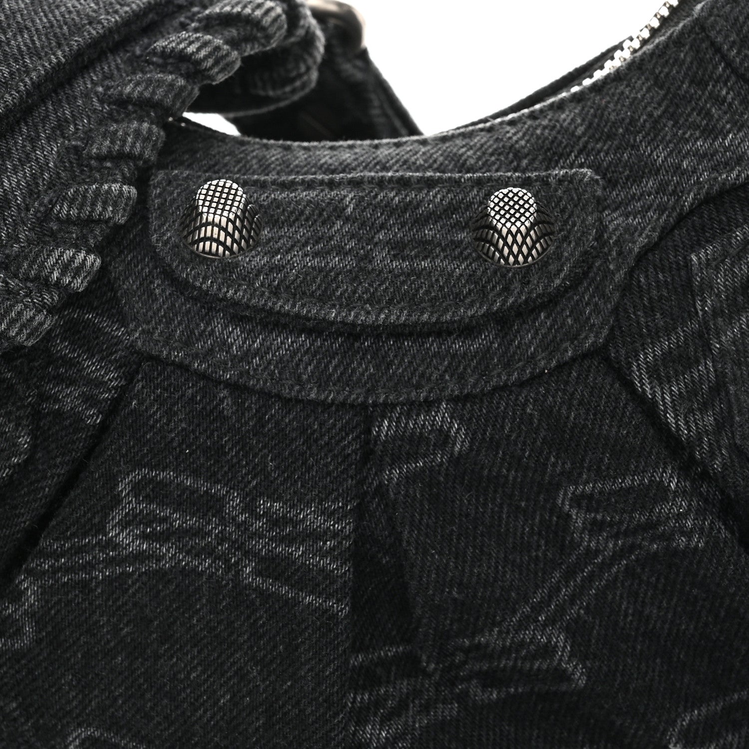 Balenciaga Denim BB Monogram Le Cagole Shoulder Bag XS Black 8 of 12