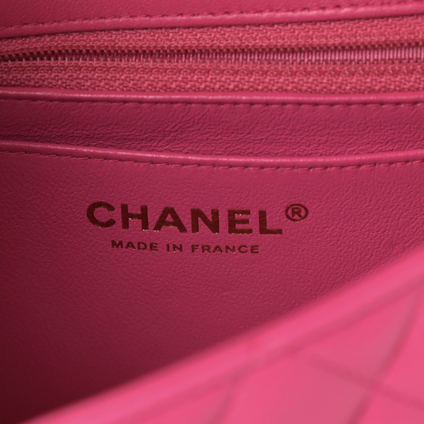 Lambskin Quilted Mini Rectangular Flap Dark Pink