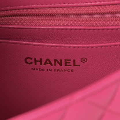Chanel Lambskin Quilted Mini Rectangular Flap Dark Pink 6 of 14
