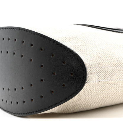 Delvaux Linen Canvas Supple Calfskin Pin Daily Surpique Bucket Naturel Black 10 of 11