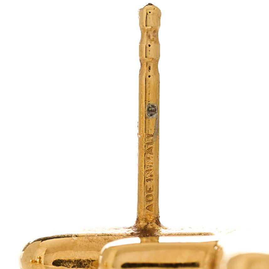 Fendi Metal FF Stud Earrings Gold 4 of 4