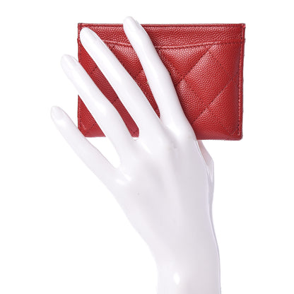 Chanel Caviar Quilted Card Holder Red 2 of 13