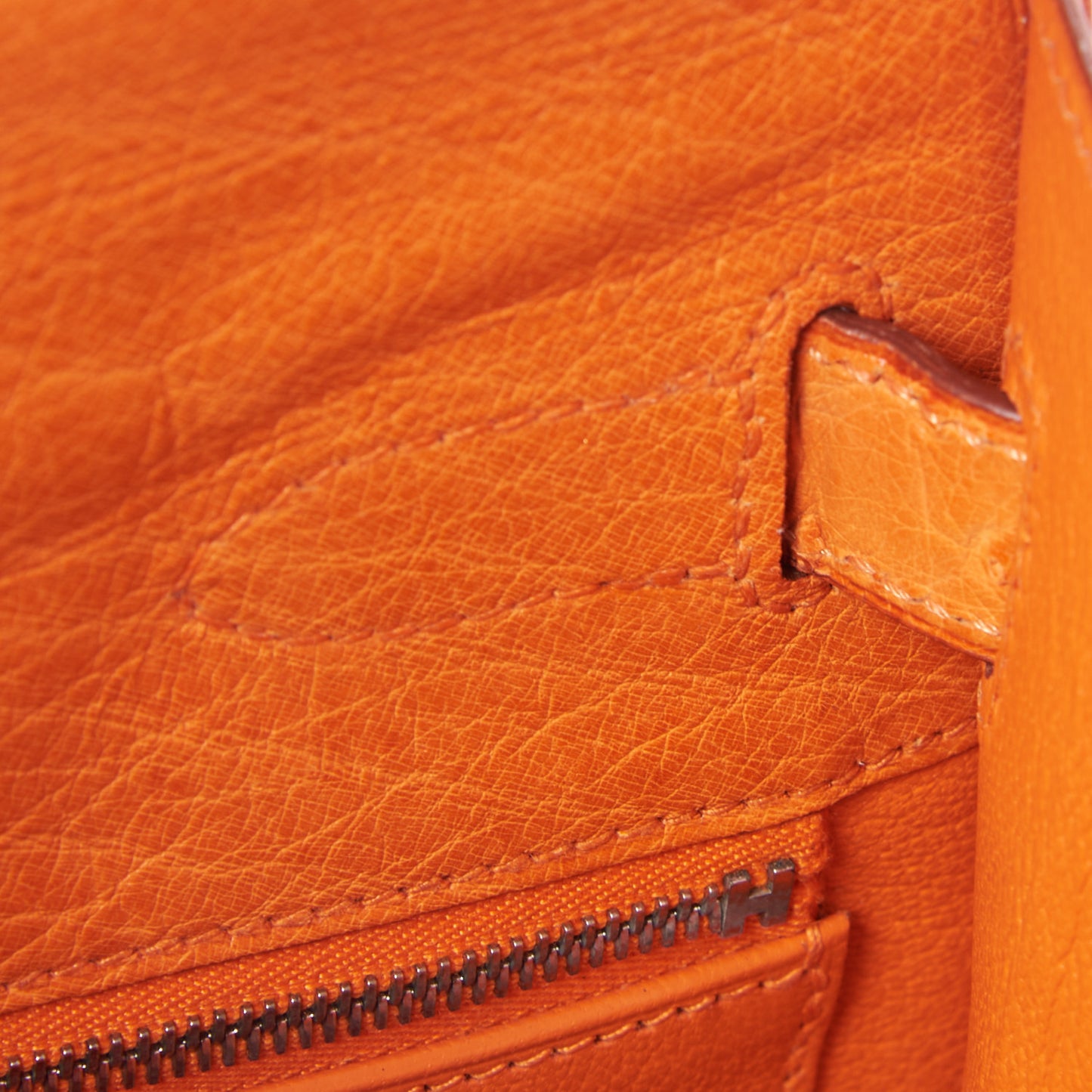 Ostrich Kelly Sellier 32 Orange