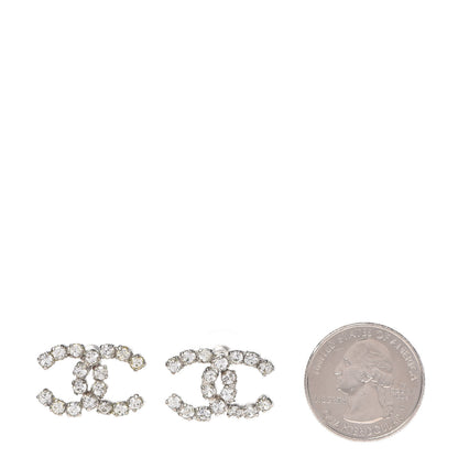 Chanel Crystal CC Earrings Silver 2 of 4