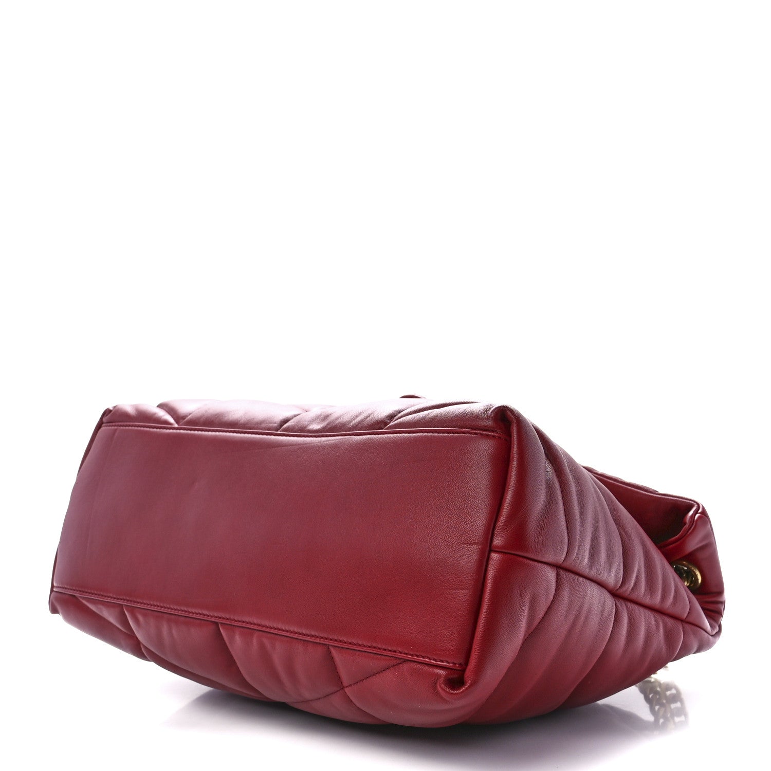 Saint Laurent Lambskin Quilted Medium Loulou Puffer Monogram Chain Satchel Opyum Red 10 of 12
