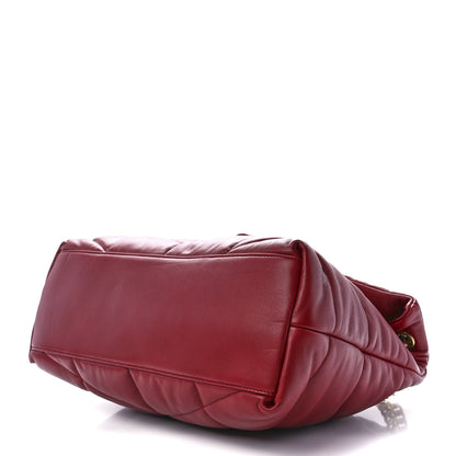 Saint Laurent Lambskin Quilted Medium Loulou Puffer Monogram Chain Satchel Opyum Red 10 of 12
