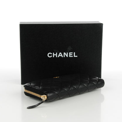 Chanel Caviar Quilted Large Gusset Zip Around Wallet Black 4 of 9