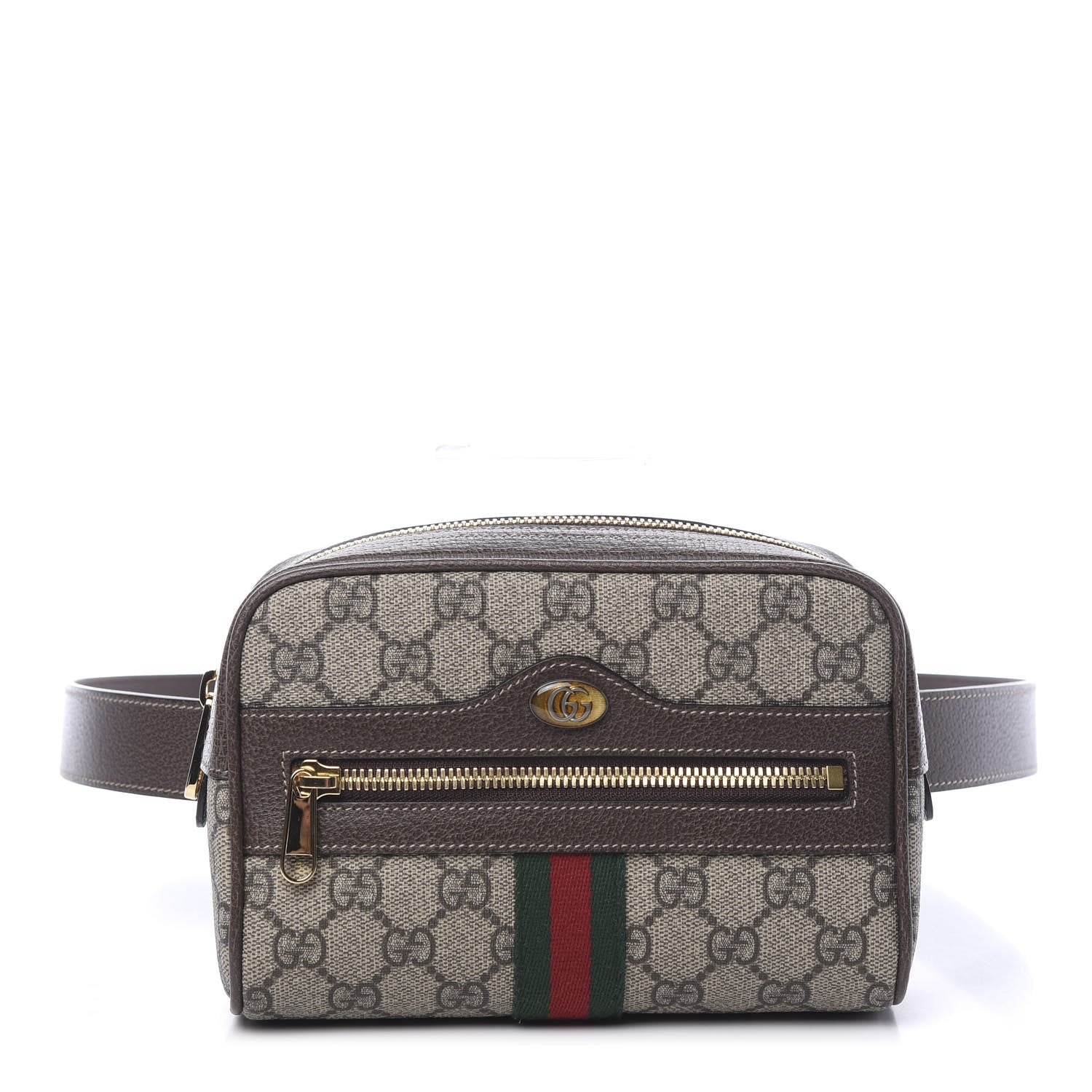 Gucci GG Supreme Monogram Web Small Ophidia Belt Bag 85 34 Dark Brown 1 of 11