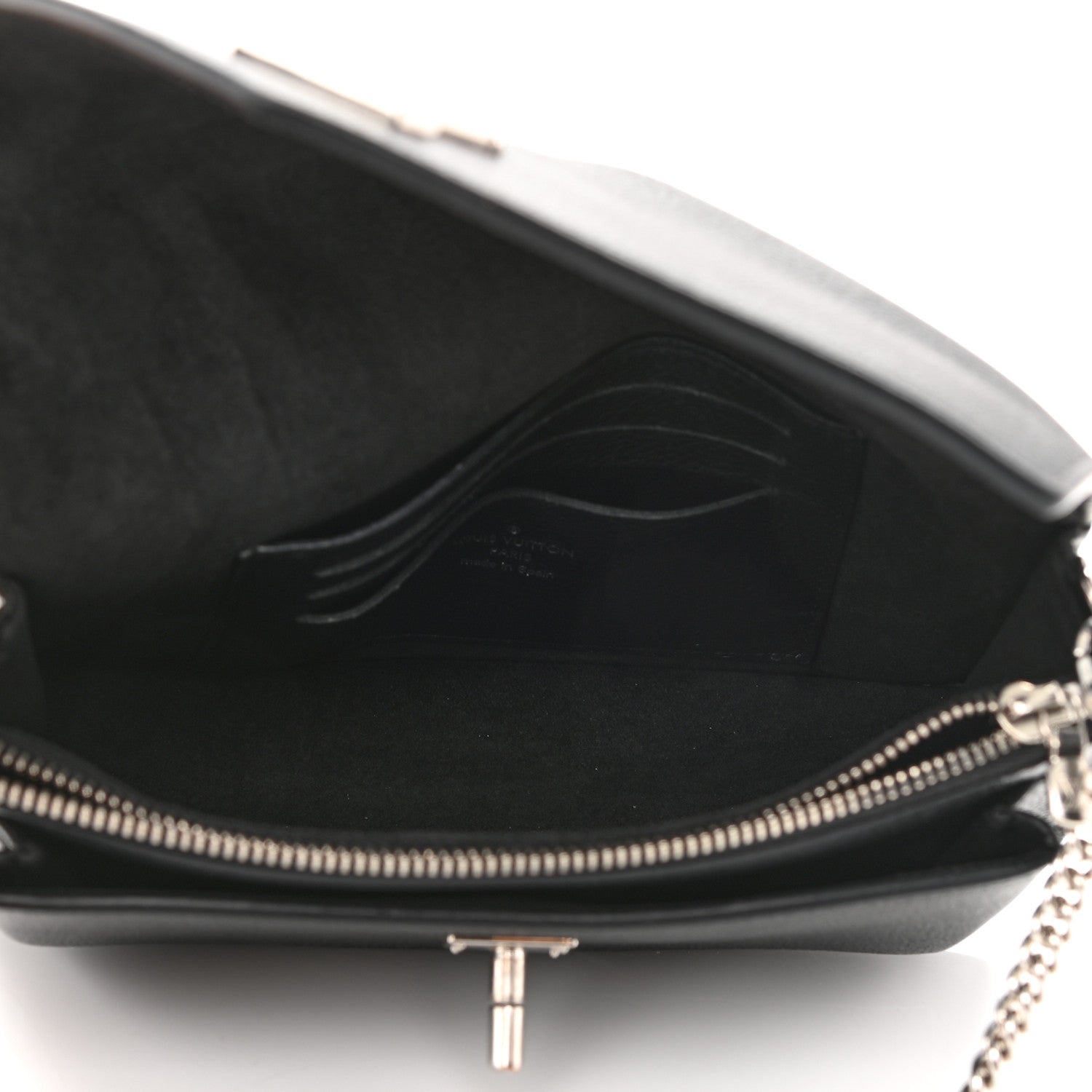 Louis Vuitton Soft Calfskin My Lockme Chain Pochette Black 5 of 11