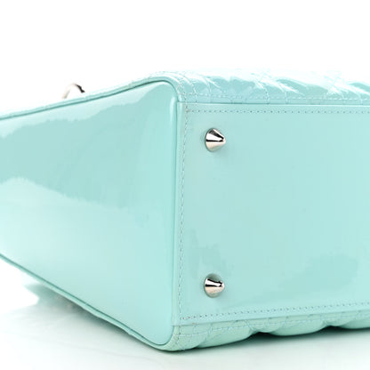 Christian Dior Patent Cannage Medium Lady Dior Light Blue 9 of 15