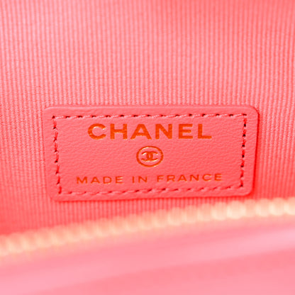Chanel Lambskin Quilted CC In Love Heart Clutch With Chain Pink 6 of 11