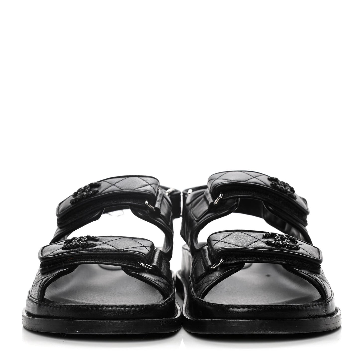 Lambskin Velcro Dad Sandals 36 Black