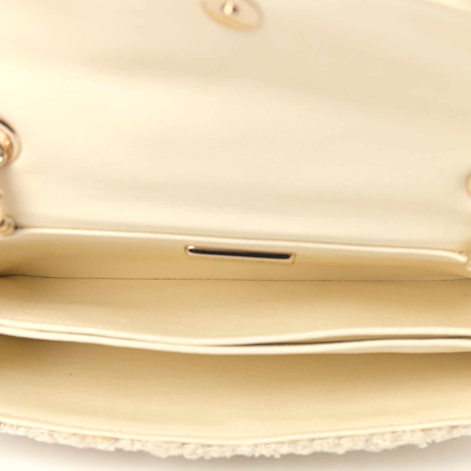 Chanel Tweed Flower Embroidered Flap Bag Ecru White 5 of 11