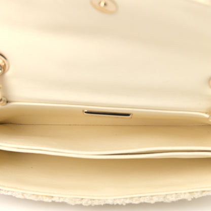 Chanel Tweed Flower Embroidered Flap Bag Ecru White 5 of 11