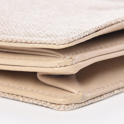 Chanel Linen Timeless CC Wallet on Chain WOC Beige 9 of 10