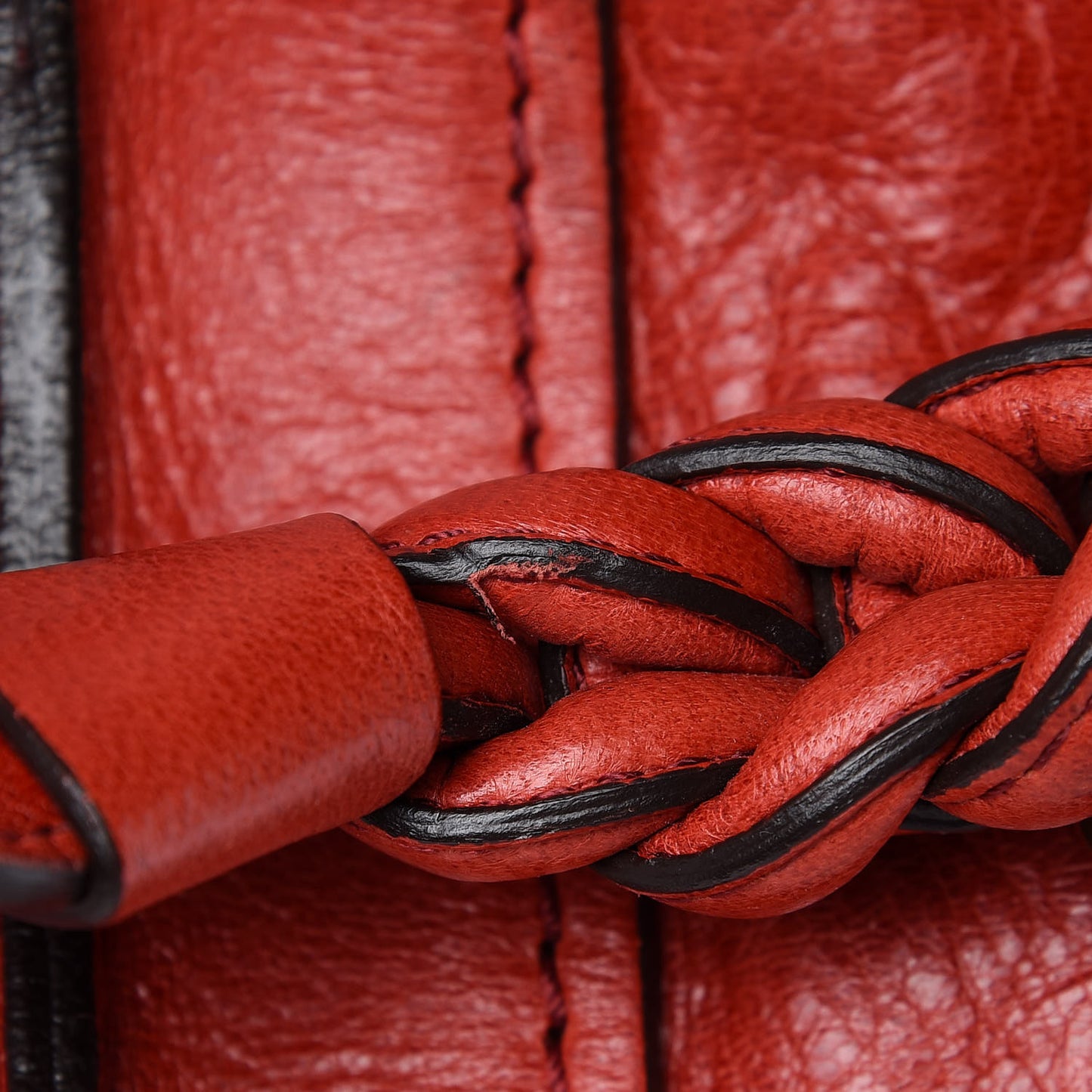 Lambskin Large Heloise Satchel Vermillion Red