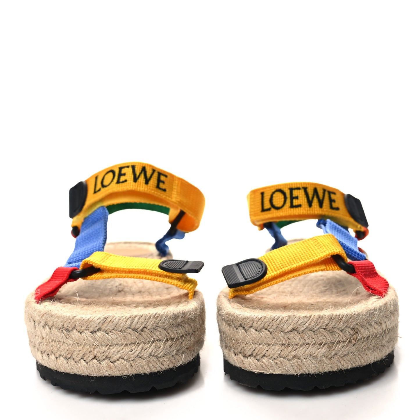 Raffia Paula's Ibiza Strappy Espadrille Sandals 38 Multicolor