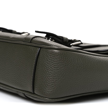Gucci Piuma Calfskin Jumbo GG Embossed Double Buckle Medium Messenger Bag Dark Vintage Olive 10 of 10