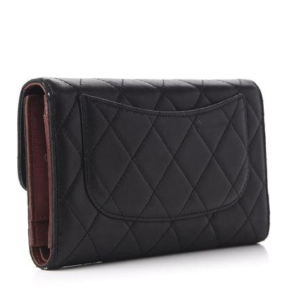 Chanel Lambskin Quilted Large Flap Wallet Black 2 of 11